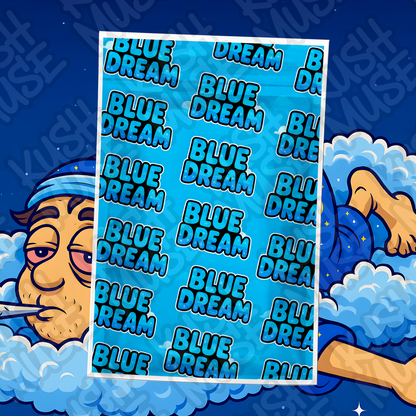 Blue Dream 3.5G Mylar Bag – Cartoon Cloud Stoner Edition (Front + Back Design)